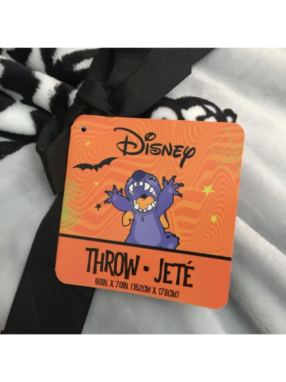 Disney Stitch Halloween Skeleton Plush Throw 60